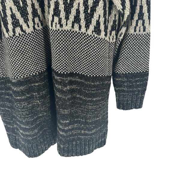 Lucky Brand Sweater Womens 1X Black Cardigan Wool Blend Open Front Long Boho - Picture 13 of 16